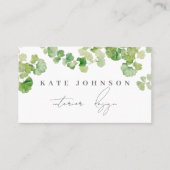 グリーンリーシグネチャースクリプトQRコードソーシャルメディア 名刺 (正面)