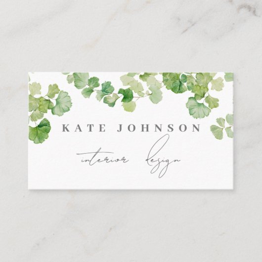 グリーンリーシグネチャースクリプトQRコードソーシャルメディア 名刺 (正面)