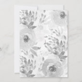 グリーンリーシンプルピーチフラワーズ結婚式招待状 招待状 (裏面)