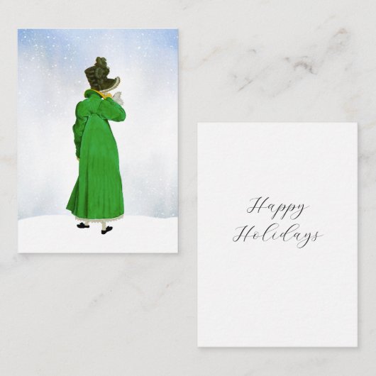 グリーンリージェンシーファッションクリスマスホリデーグリーティング ノートカード (正面/裏面)