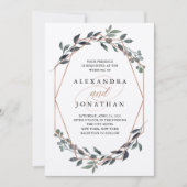 グリーンリージオクラフト |バラ結婚金ゴールド 招待状 (正面)