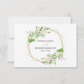 グリーンリージオメトリックエレガントなウェディングRSVPカード 出欠カード (裏面)