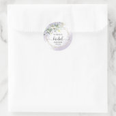 グリーンリージオメトリックパープルラベンダーブライダルシャワー ラウンドシール (バッグ)