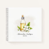 グリーンリージャスミンエッセンシャル油フローラ水彩 ノートブック (正面)