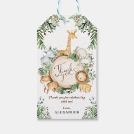 グリーンリージャングルサファリアニマルワイルドワン誕生日 ギフトタグ