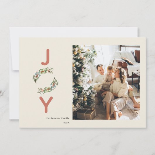 グリーンリージョイクリスマスリース植物写真 シーズンカード (正面)