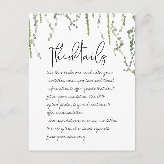 グリーンリースのディテール封筒カード エンクロージャーカード (正面)