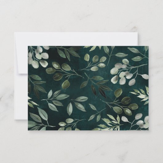 グリーンリースの招待状カード 出欠カード (裏面)