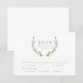 グリーンリースの水彩画 | ぜひご参加ください 出欠カード (正面/裏面)