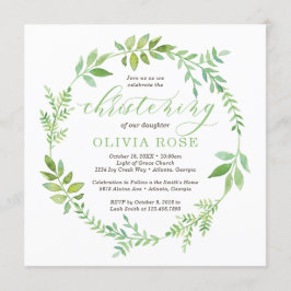 グリーンリースの洗礼招待状, BOHOスタイル 招待状