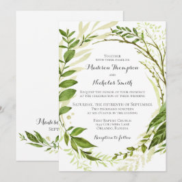 グリーンリースの結婚式招待状カード 招待状