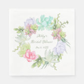 グリーンリースの花嫁シャワー スタンダードランチョンナプキン (正面)