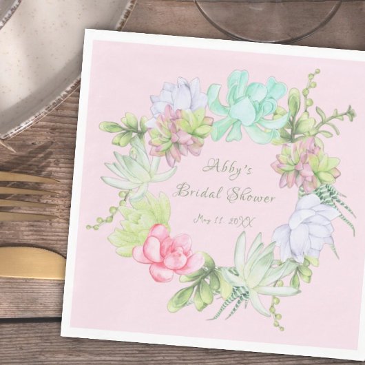 グリーンリースの花嫁シャワー スタンダードランチョンナプキン