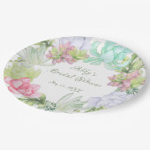 グリーンリースの花嫁シャワー ペーパープレート (アングル)