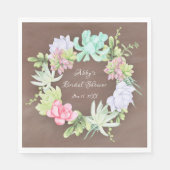 グリーンリースの花束 ブライダルシャワー スタンダードランチョンナプキン (正面)