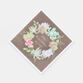 グリーンリースの花束 ブライダルシャワー スタンダードランチョンナプキン (角)