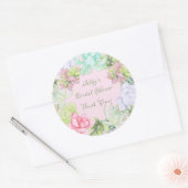グリーンリースの花束 ブライダルシャワー ラウンドシール (封筒)