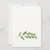 グリーンリースの葉のモダンな結婚式の招待状 招待状 (裏面)