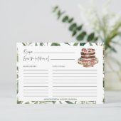 グリーンリースイーツケーキブライダルシャワーレシピカード (スタンド正面)