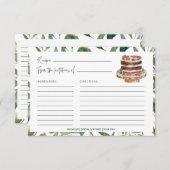 グリーンリースイーツケーキブライダルシャワーレシピカード (正面/裏面)