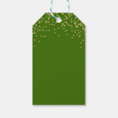 グリーンリースウィートレモン金ゴールドグリッターサンキュー ギフトタグ (裏面)