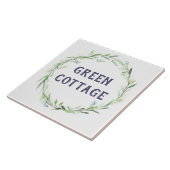 グリーンリースカスタムハウスネームプレートプラーク記号 タイル (側面)