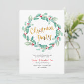 グリーンリースクリスマスパーティの招待状 招待状 (スタンド正面)