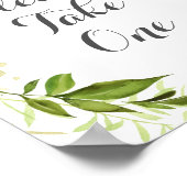 グリーンリースサインのポスターを一つ素朴持って ポスター (角)