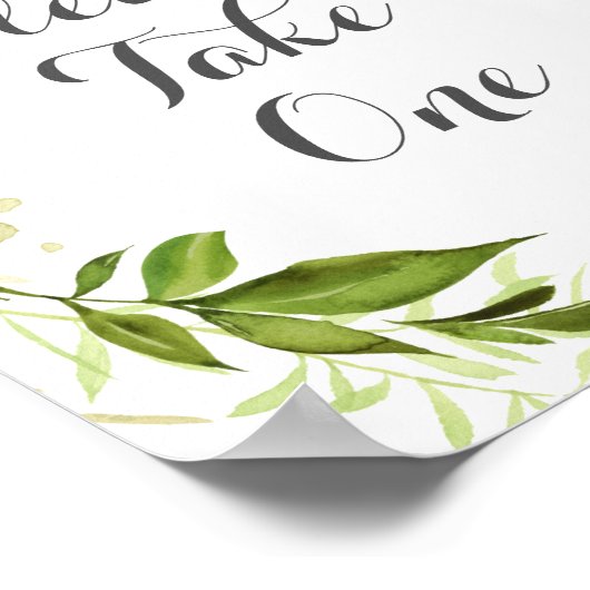 グリーンリースサインのポスターを一つ素朴持って ポスター (角)