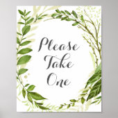 グリーンリースサインのポスターを一つ素朴持って ポスター (正面)