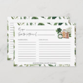 グリーンリーストックキッチンブライダルシャワーレシピカード (正面/裏面)