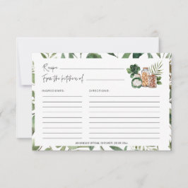 グリーンリーストックキッチンブライダルシャワーレシピカード