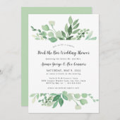 グリーンリーストックザバーウェディングシャワー 招待状 (正面/裏面)