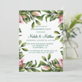 グリーンリースピンクローズバッド婚約パーティ 招待状 (スタンド正面)