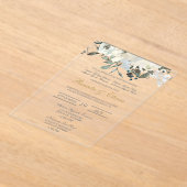 グリーンリースペインの結婚式招待状 アクリル招待状 (レイダウン)