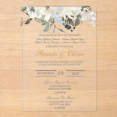 グリーンリースペインの結婚式招待状 アクリル招待状 (正面)