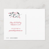 グリーンリースレッドベリーズホリデーパーティー招待状 ポストカード (裏面)