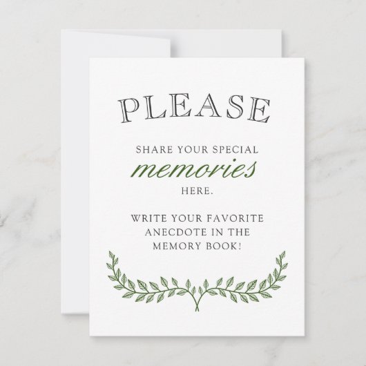 グリーンリース悔やみや弔慰共有メモリ サンキューカード (正面)