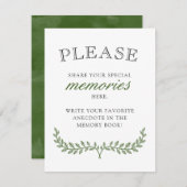 グリーンリース悔やみや弔慰共有メモリ サンキューカード (正面/裏面)