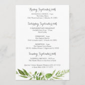 グリーンリース結婚ズホテルウェルカムカー素朴ド プログラム (裏面)