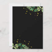 グリーンリース金ゴールドグリッター卒業パーティー 招待状 (裏面)