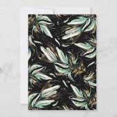 グリーンリース エレガント モダン ブラック 誕生日 招待状 (裏面)