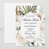 グリーンリース スペイン風結婚式招待状 招待状 (正面/裏面)