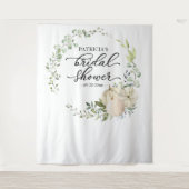 グリーンリース パンプキン 秋のブライダルシャワー 背景 タペストリー (正面)