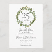 グリーンリース 25周年 おめでとうございます Save the Date ポストカード (正面)
