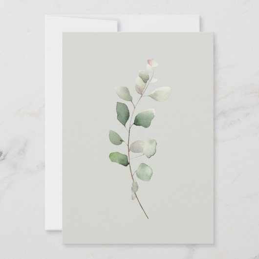 グリーンリーセージグリーン60th誕生日招待状 招待状 (裏面)