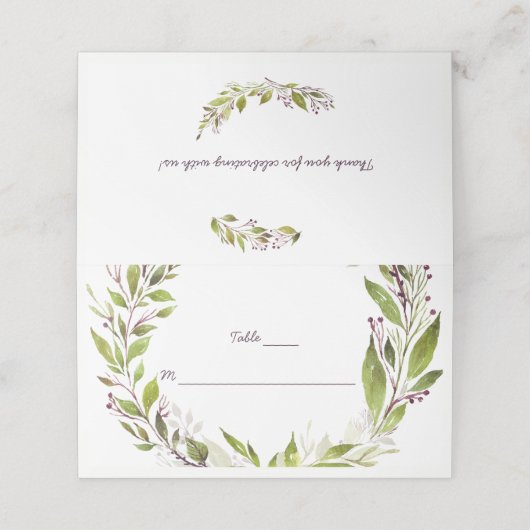 グリーンリーダークプラムモーブベリーズ座席表 プレイスカード (外部開封)