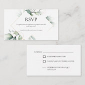 グリーンリーテーマウェディングRSVPカード エンクロージャーカード (正面/裏面)