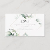 グリーンリーテーマウェディングRSVPカード エンクロージャーカード (正面)