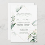 グリーンリーテーマスペインの結婚式招待状 招待状 (正面/裏面)